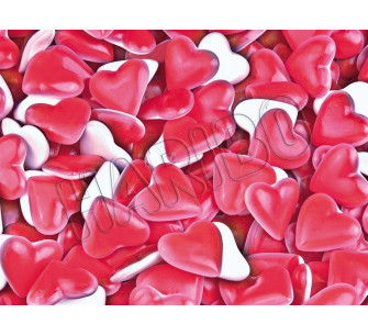 CORAZONES FRESA Y NATA 250 UDS