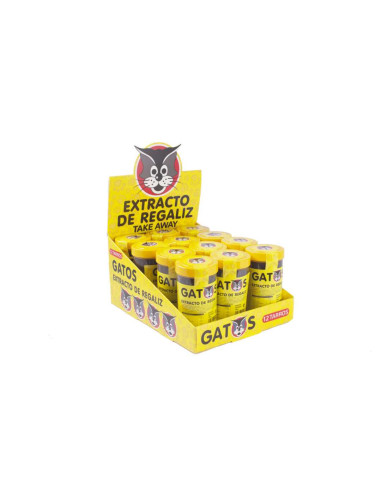 BOTE EXTRACTO GATOS REGALIZ 180 GRS 12 UDS