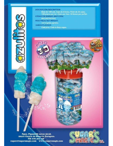 AZULITOS PIRULETAS PITUFOS